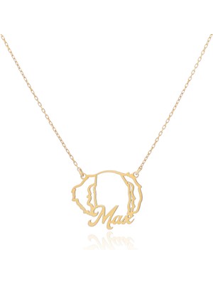 buğrahayalin 14 Ayar Köpek Isimli Kolye, Kişiye Özel Köpek Kulaklı Kolye, Özel Evcil Hayvan Takısı, Evcil Hayvan