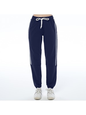 ASN Concept Kadın Yanı Extraforlu Paçası Lastikli Lacivert Renk Eşofman Altı(Büyük Beden Seçeneğiyle)