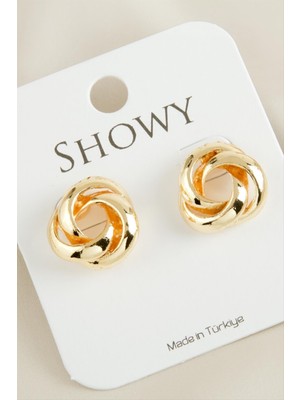 İlk El Grup Oval Çiçek Yeni Sezon Metal Küpe