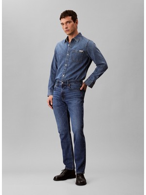 Calvin Klein Jeans Normal Bel Slim Fit Mavi Erkek Denim Pantolon LV04RB735GASA Slım Hampton Jean