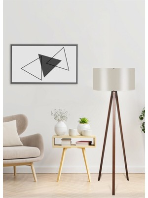 Feyza Design Şık Ahşap Tripod Ayaklı Lambader AAG-1775, Modern ve Sıcak Tasarım