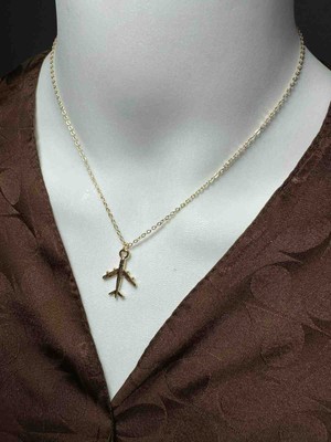 Uno Di Famiglia Zarif Uçak Figürlü Çelik Kolye , Gökyüzü Temalı Kolye