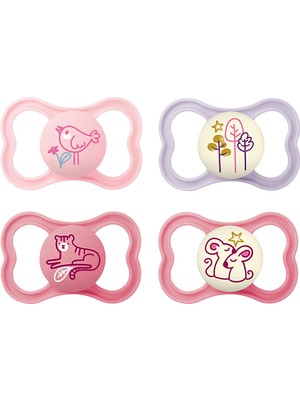 Mam Air Day & Night Silikon Emzik 6-16 Ay, 4’lü Set, Gece Parlayan