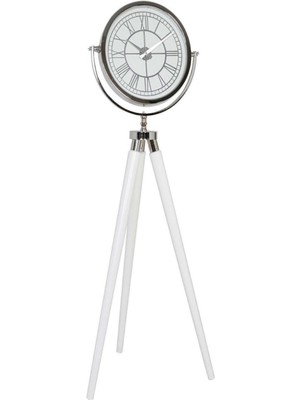 Feyza Design Şık Beyaz Tripod Ayaklı Saat ile Tarzınızı Yansıtın