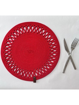 Feyza Design Dalgalı Jüt Dokuma Supla, Amerikan Servisi, Şık ve Doğal Dekorasyon.