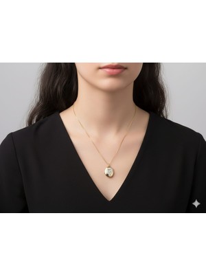 Akfecan Çelik 316L Zirkon Taşlı Içi Açılır Alya Kolye