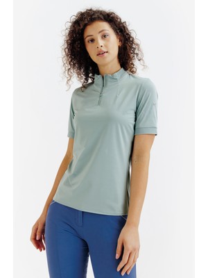 Decathlon Fouganza Kadın Binici Polo Tişört - Yeşil