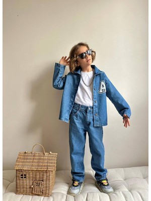 Jolly Kids Erkek Çocuk Mavi Kot Ceketli Jean Kışlık Denim Takım