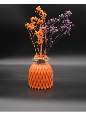 Turuncu Dekoratif Dalgalı Vazo, Şık ve Modern Tasarım