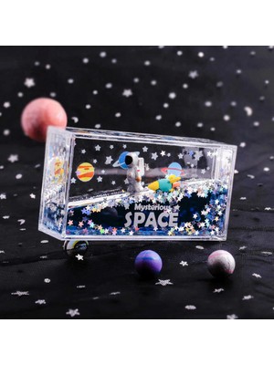 Feyza Design Şişe Dekorasyon Kum Saati, Uzay Astronot Temalı, Gemi Tasarımı, 10 cm