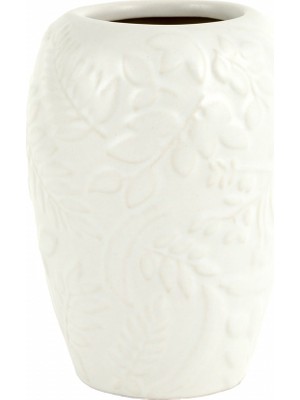 Şık Beyaz Silindir Vazo 12X12X17 Cm, Modern Dekorasyon Için Harika Seçim