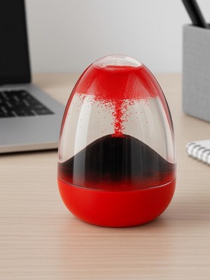 Feyza Design Kırmızı Dekoratif Kum Saati, Ofis ve Masa Aksesuarı, Şık Tasarım