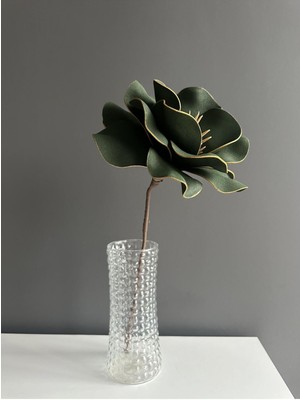 El Yapımı Büyük Yeşil Manolya Dekoratif Vazo Çiçeği