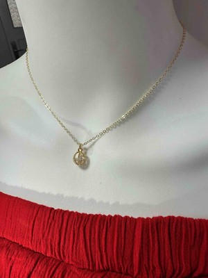 Uno Di Famiglia Kristal Taşlı Kafes Figürlü Kolye , Minimalist Kolye