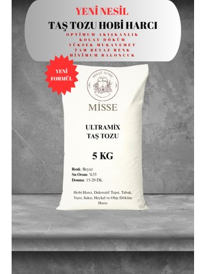 Ultramix Hızlı Donan Tam Beyaz Taş Tozu 5 Kg, Dekoratif Eşya ve Hobi Malzemesi