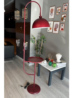 Vişne Çürüğü Lambader, Hareketli Başlık, Sehpalı, Modern, Metal, Oturma ve Çalışma Odası Dekoru