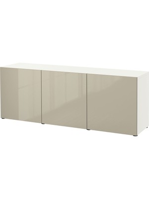 Dolap Kombinasyonu, Beyaz-Parlak Cila-Bej, 180X42X65 Cm, Selsvıken
