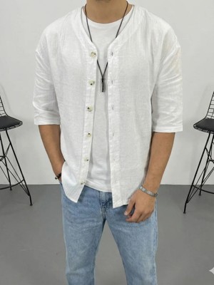 Oversman Oversize Müslin Beyaz Gömlek