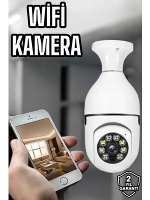Eco Lounge Ampul Görünümlü Güvenlik Kamerası Duylu Wifi Kamerası Dönebilen