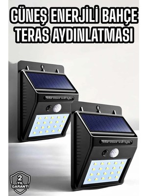 Eco Lounge Solar Güneş Enerji Panelli Sensörlü Lamba Enerji Tasarruflu