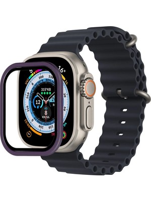 Novis Liora Newface Apple Watch Ultra 49MM Alüminyum Kasa Cam Ekran Koruyucu - Mor