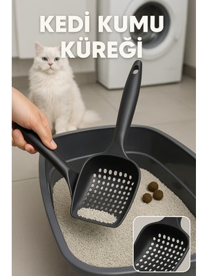 Eco Lounge Güçlü ve Kalın Yapılı Kedi Kumu Küreği – Küçük Delikli, Kırılmaz, Tüm Kedi Tuvaletleriyle Uyumlu