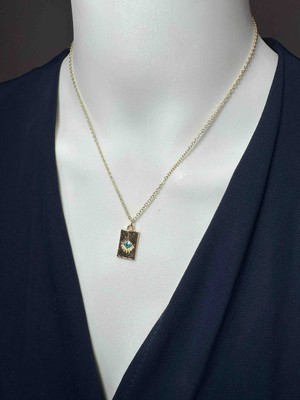 Uno Di Famiglia Göz Detaylı Minimalist Çelik Kolye , Zarif Kolye