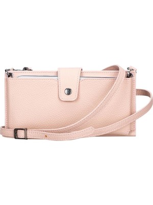 Eco Lounge Lozan Strap 6.5 Inch Uyumlu Deri Kartlıklı Kılıf Erc5 Pembe