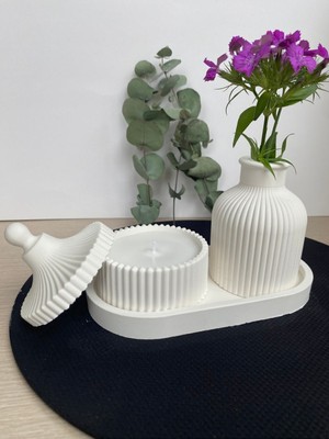 Özel Tasarım Mum, Vazo ve Tepsi Aksesuar Seti ile Şık Dekorasyon