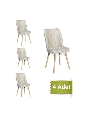 Avenza Living Kare Gold 4'lü Sandalye Mutfak Sandalyesi