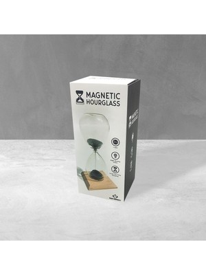 Feyza Design Şeffaf Cam Tasarımlı Manyetik Kum Saati, Huzurlu Anlar Için
