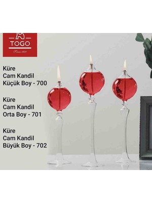 Şamdan Kandil Cam Süs Eşyası Tombul Ayaklı