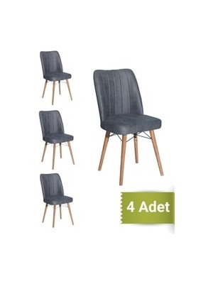 Avenza Living Kare Gold 4'lü Sandalye Mutfak Sandalyesi