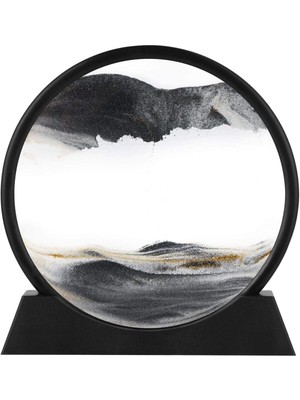 Feyza Design Özel 3D Cam Hareketli Kum Sanatı Siyah Beyaz Renkli Dekorasyon