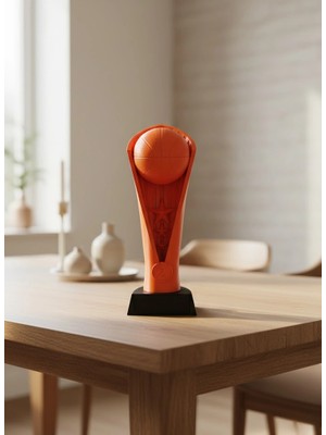 Eco Lounge Turuncu Kupa 23CM Basketbol Temalı Dekoratif Ödül Biblosu