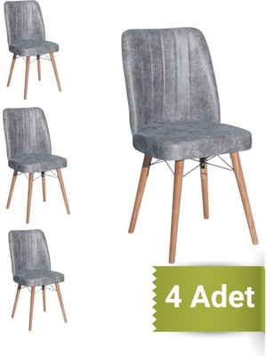 Avenza Living Kare Gold 4'lü Sandalye Mutfak Sandalyesi