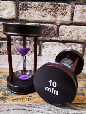 Feyza Design Şık Ahşap Kum Saati, 10 Dakika Süreli, Zarif Tasarım