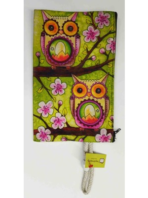 Haydimaydi Bez Kalem Telefon Çantası Tatlı Baykuşlar