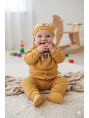 Diamondstar Erkek Bebek Aplikeli 5 Li Zıbın Hastane Çıkış Seti