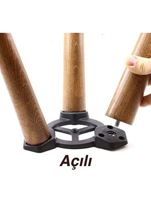 3 Adet Mobilya Zigon Sehpa Ayak Aparatı Masa Üçlü Plastik Bağlantı Açılı Dereceli Ayak Tabanı