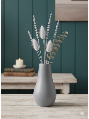 Modern Form Taş Vazo, Şık Masa Üstü Dekoratif Küçük Boy 13 cm