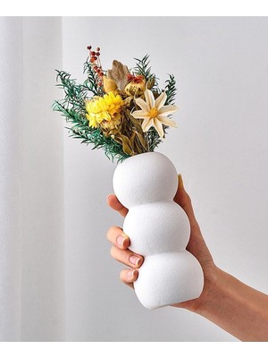 Beyaz Serisi 14 cm Şık ve Modern Vazo, Nefes Kesici Tasarım