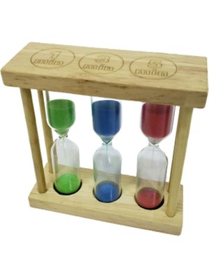 Feyza Design Şık 3'lü Ahşap Kum Saati Seti, Modern ve Zarif Tasarım