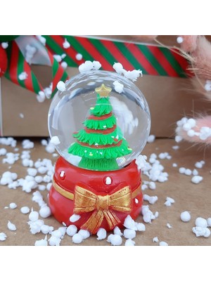 Çam Ağacı Masaüstü Pilli Işıklı Cam Küre Aydınlatma Dekoratif Hediyelik Yılbaşı Veya Doğum Günlerine Özel Tasarım Ağacı 6cm x 4cm No:4