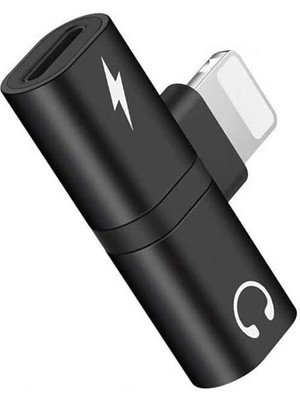 Lightning Çoğaltıcı Adaptör - Aynı Anda Müzik ve Şarj - Lightning Uyumlu 2x Lightning Girişli Çözüm - Şık ve Dayanıklı Tasarım - Siyah