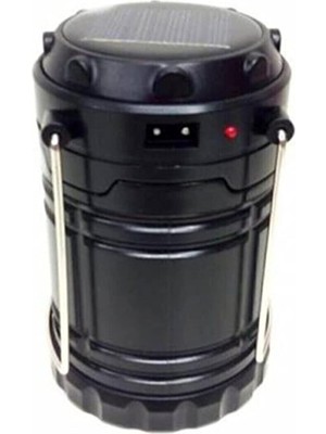 Solar Güneş Enerjili Işıldak Kamp Feneri USB Şarjlı Kamp Işıldağı