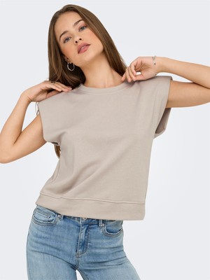 Only Onluma S/l O-Neck Ub Swt Kadın Gri Sweatshirt - 15351053