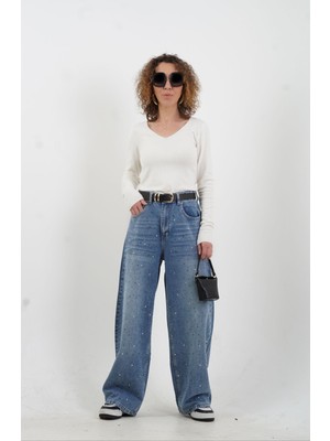 Zelish My Sister Mavi Taşlı Denim Pantolon