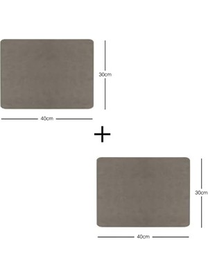 2'li Gri Renk Deri Amerikan Servis 40 x 30 cm