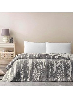 Savanna DESENLI%100 Pamuk Pamuk Battaniye, Gri, Çift Kişilik